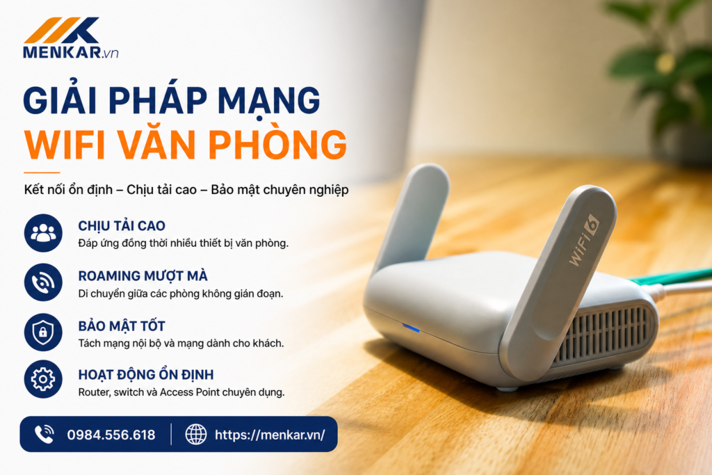 Giải pháp mạng WiFi văn phòng tốc độ cao ổn định MENKAR