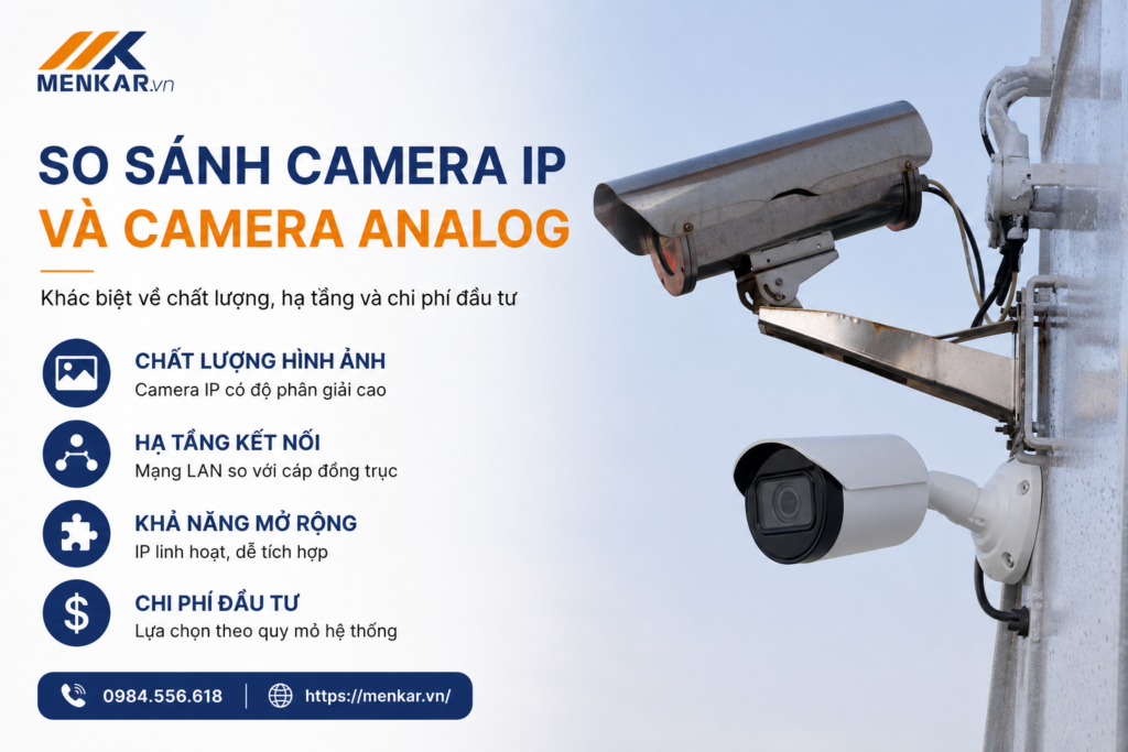 So sánh camera IP và camera Analog MENKAR