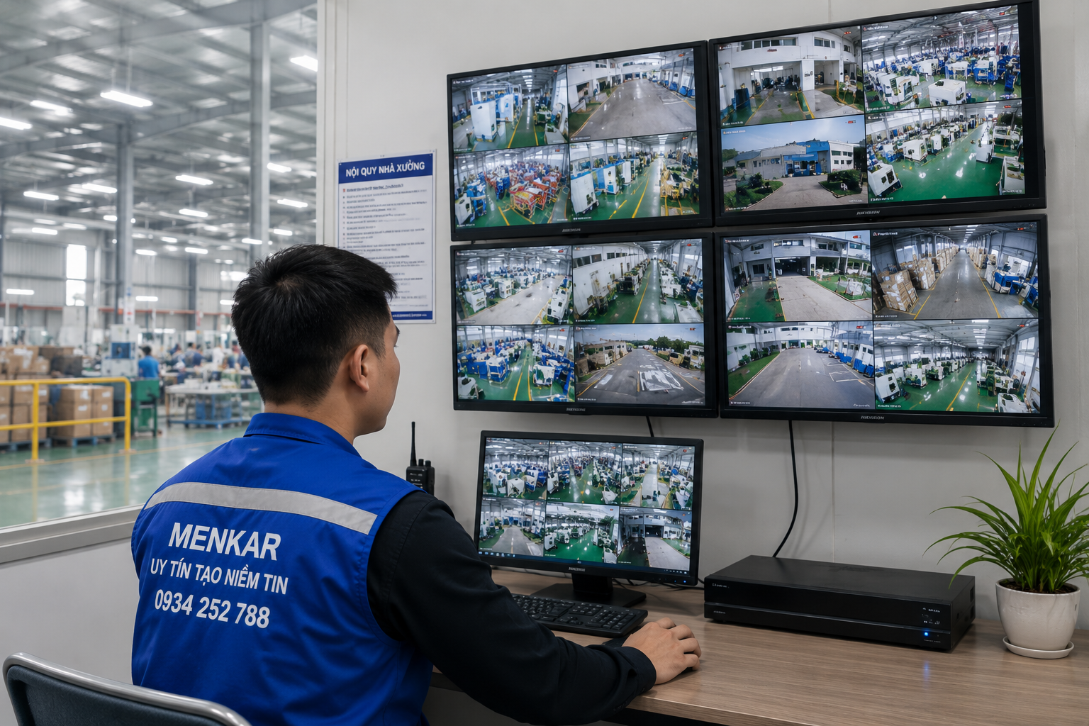 nhan-vien-ky-thuat-kiem-tra-he-thong-camera-giam-sat-sau-khi-hoan-thien-tai-nha-xuong