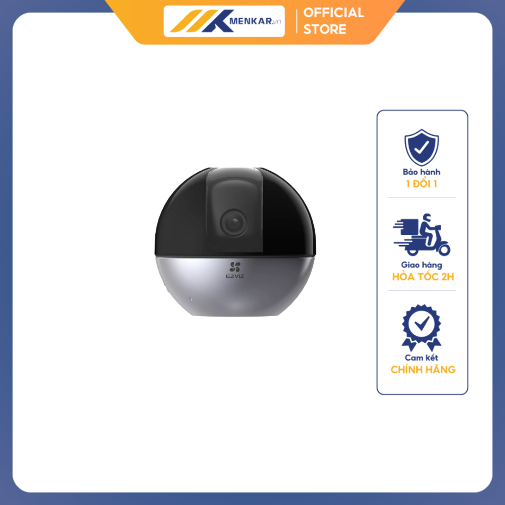 Camera wifi Ezviz E6 3K 5MP, Chống ngược sáng 80db, AI phát hiện người vật, vẫy tay gọi điện