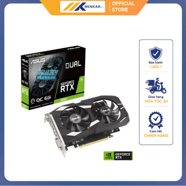 Card màn hình ASUS Dual GeForce RTX 3050 OC Edition 6GB (DUAl-RTX3050-O6G)