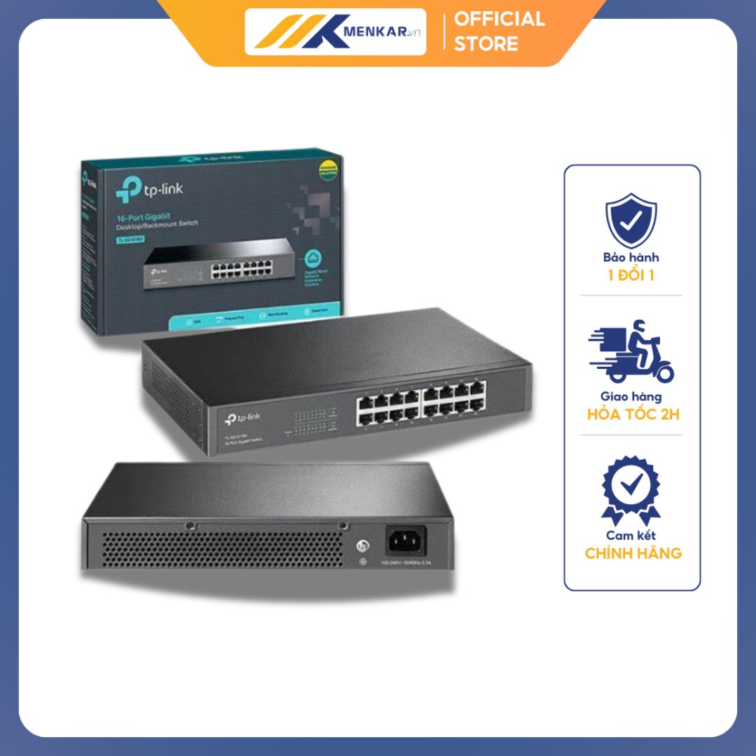Switch TP-Link TL-SG1016D (16P 10/100/1000Mbps - Vỏ kim loại)