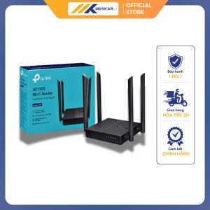 Bộ phát wifi TP-Link Archer C64 (Chuẩn AC/ 1200Mbps/ 4 Ăng-ten ngoài/ Wifi Mesh/ 25 User)