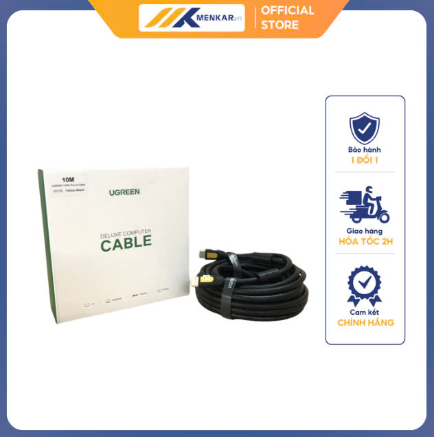 Cáp HDMI 10M Hỗ trợ 3D Full HD Chính hãng Ugreen 10170 cao cấp
