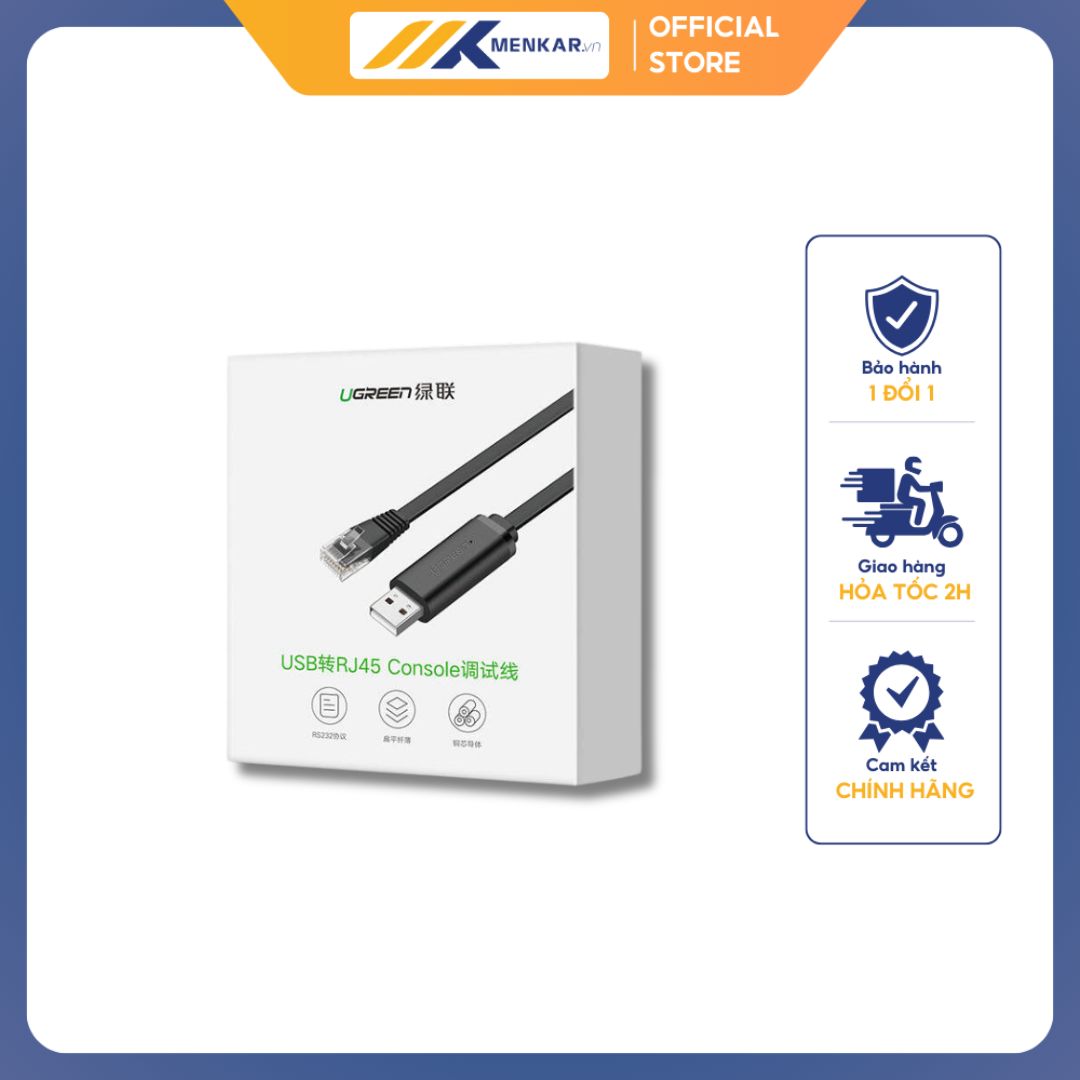 Cáp lập trình Console USB to RJ45 FTDI chính hãng Ugreen 50773 cao cấp