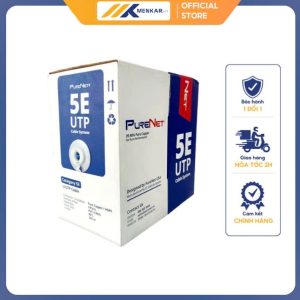Dây cáp mạng Puranet Cat 5e, 25AWG,lõi đồng đặc, 4 đôi,vỏ PVC,CMX,màu xám