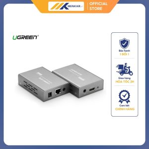 Bộ kéo dài HDMI qua cáp mạng 100m Cat5, 6 có điều khiển IR, màu đen Ugreen (40210)